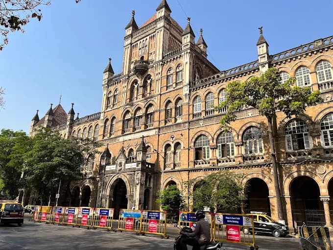 Elphinstone College, a Venetian Gothic landmark on Mahatma Gandhi Road, Fort, Mumbai.