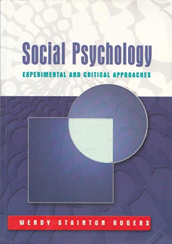 Cover of Social Psychology: Experimental and Critical Approaches