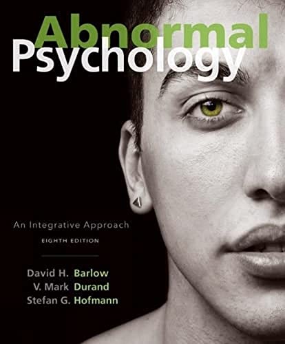 Cover of Abnormal Psychology: An Integrative Approach